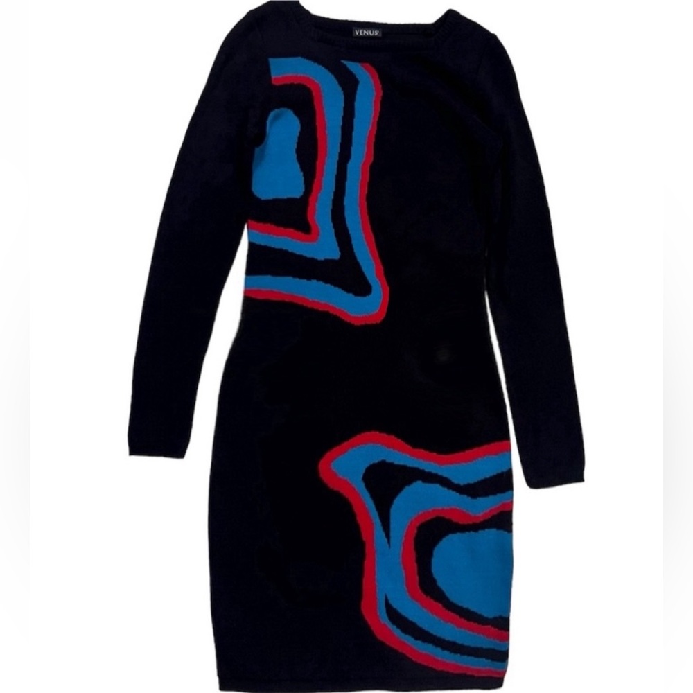 Venus Y2K womens retired Black Sweater Dress sz Small. - Picture 2 of 7